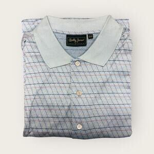 NWOT Bobby Jones 2XL Collection Golf Polo Shirt Blue Crosshatch Short Sleeve